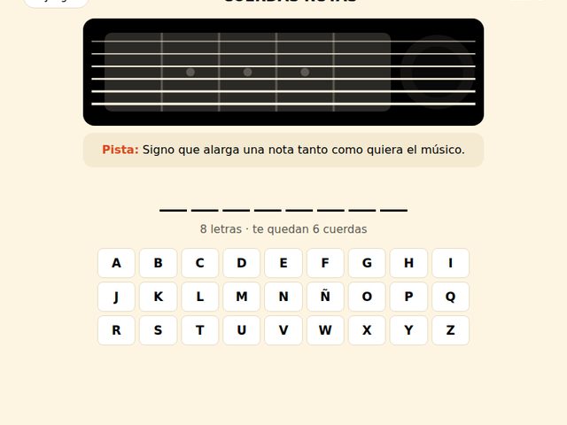 Cuerdas rotas, juego musical