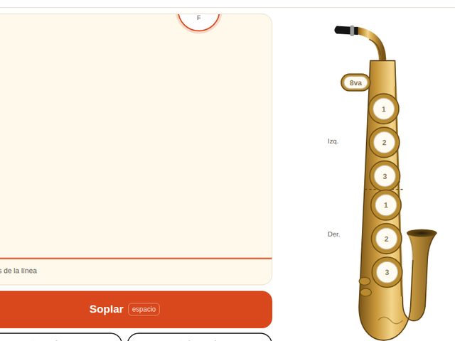 Lluvia de notas, juego musical