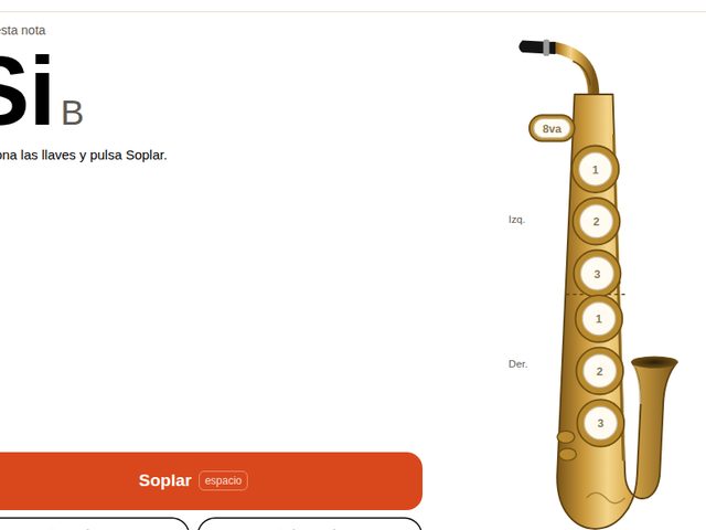 Práctica de digitación, juego musical